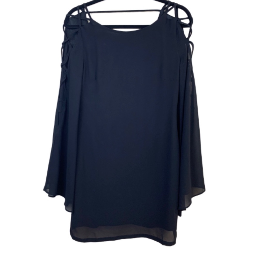 Umgee open back crisscross laced bell sleeve dress